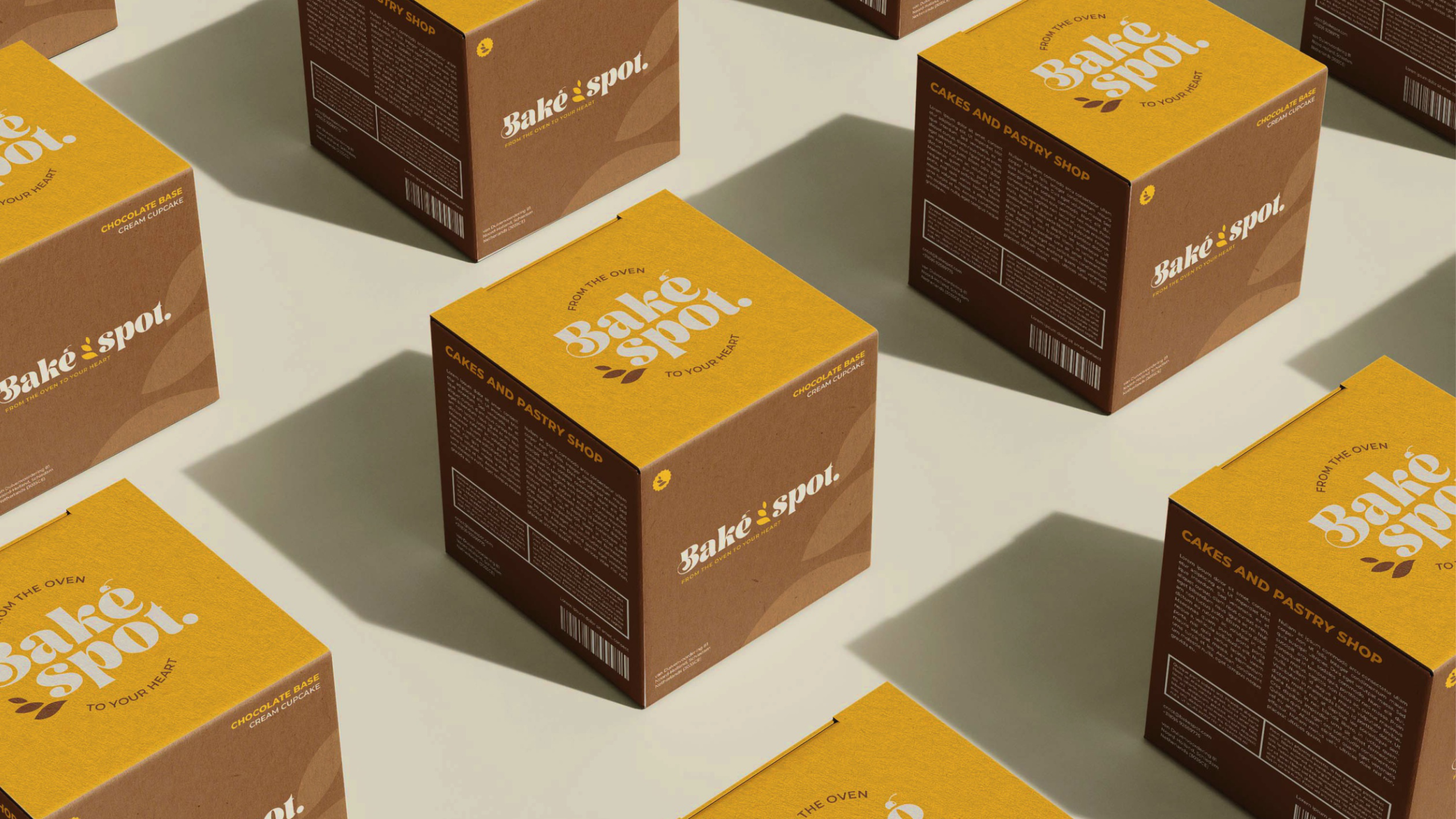 Pastry boxes — kraft with apricot seal