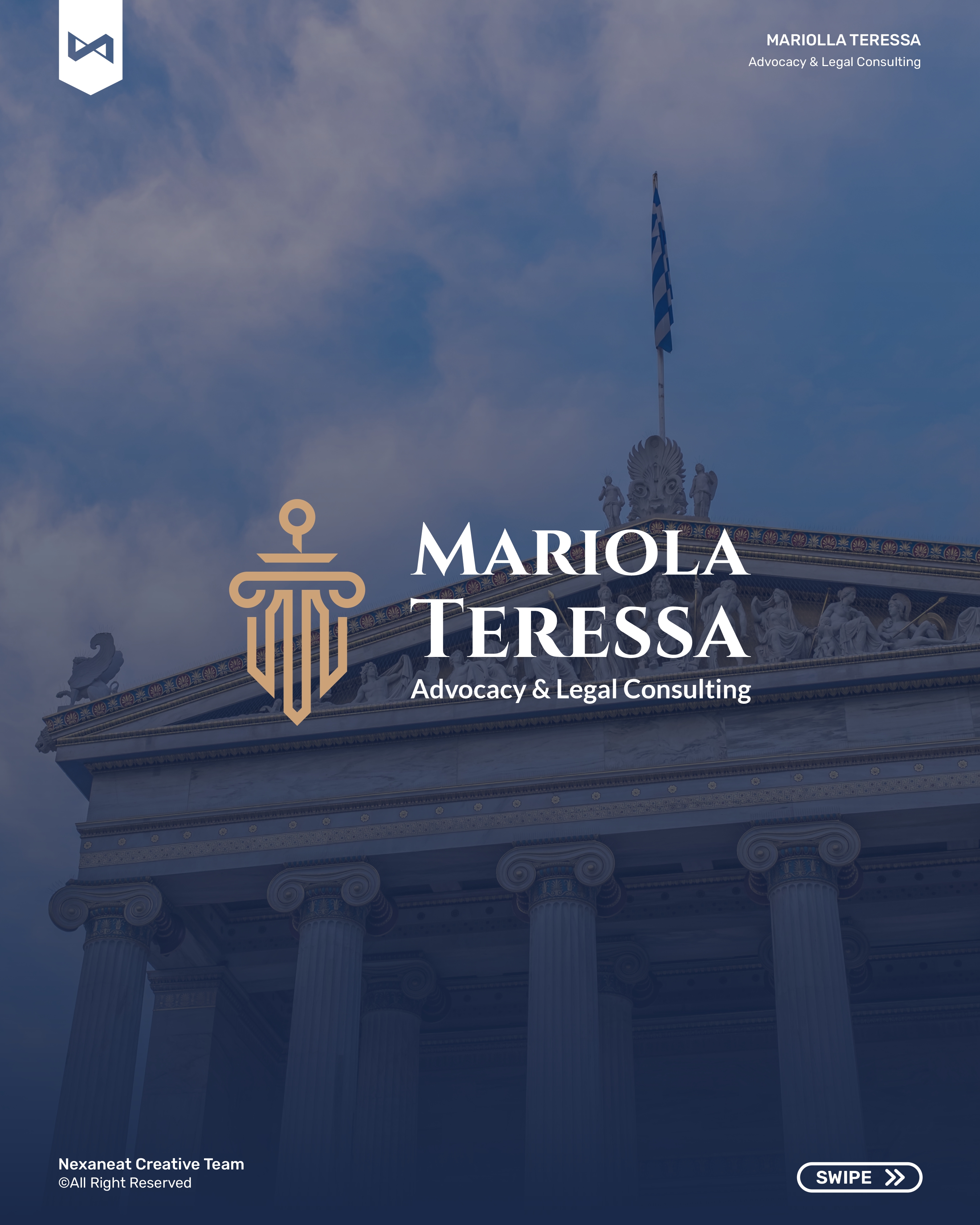 Cover — wordmark over neoclassical pediment