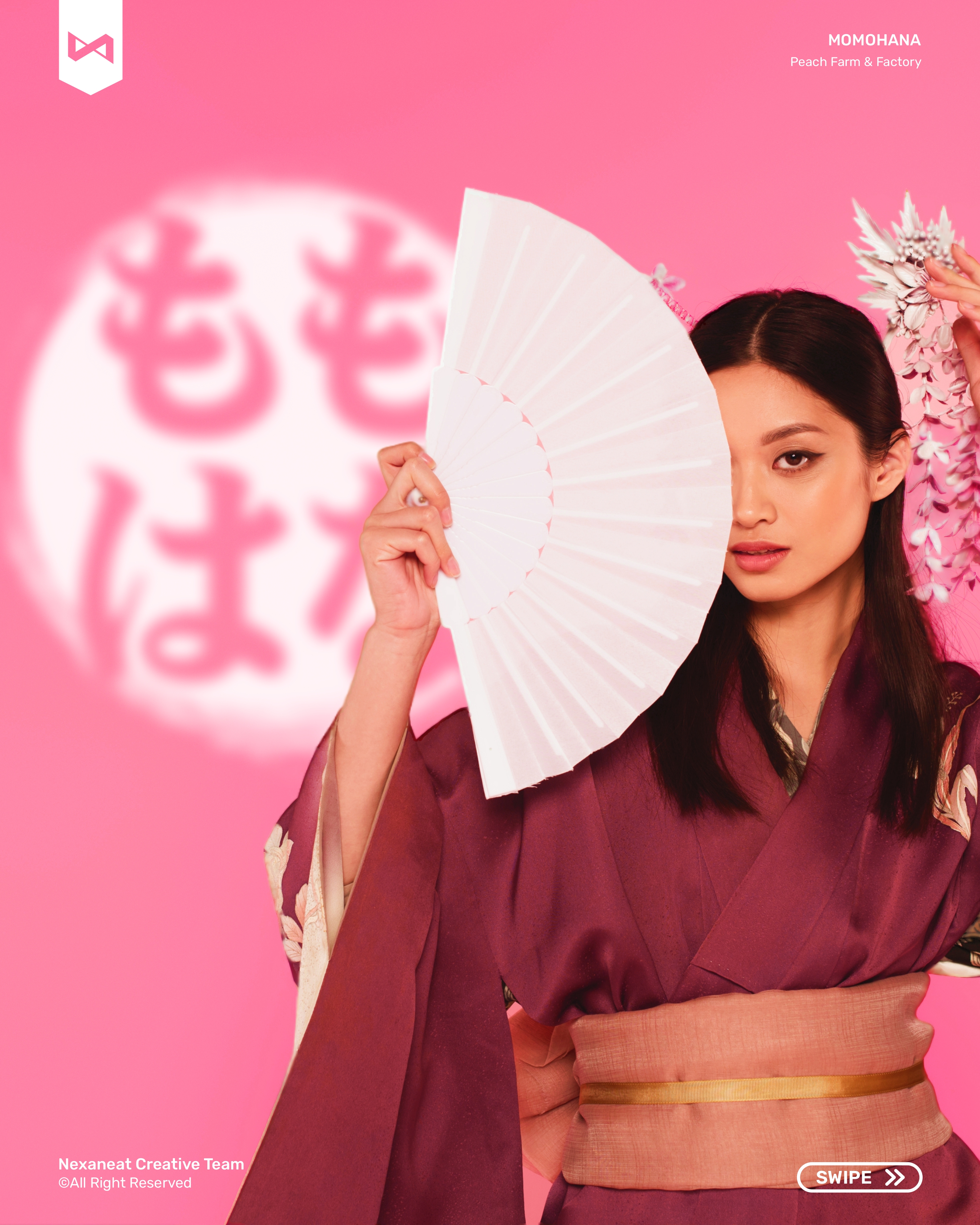 Flower frame — momohana means peach flower