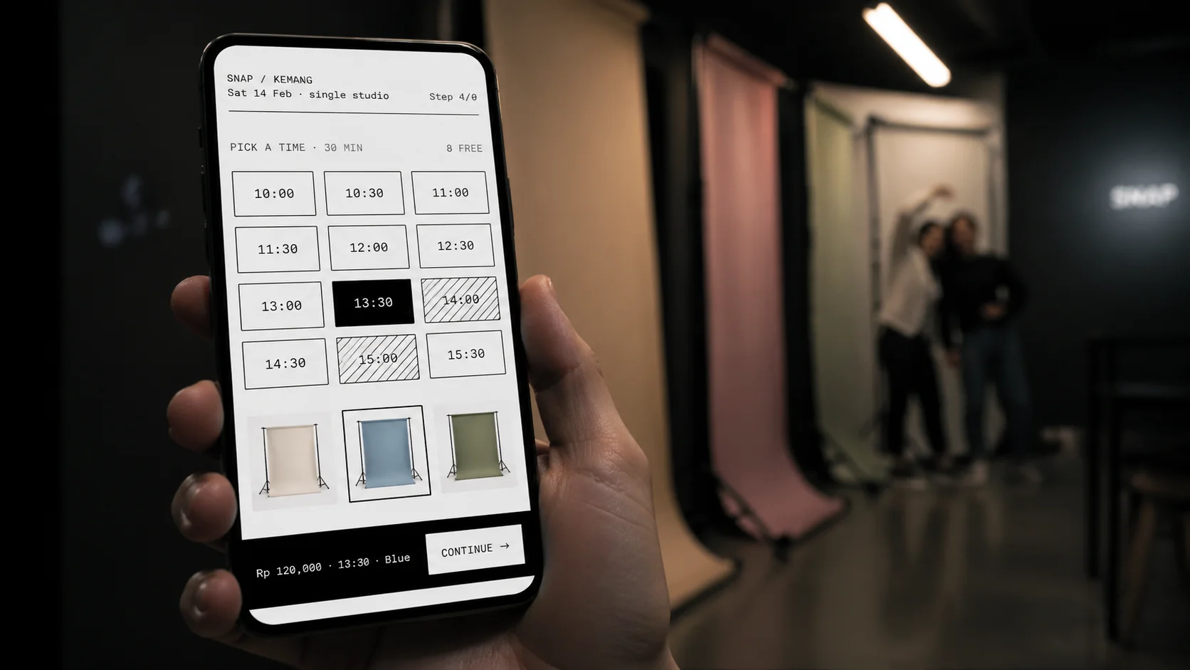 SNAP self-photo studio booking system